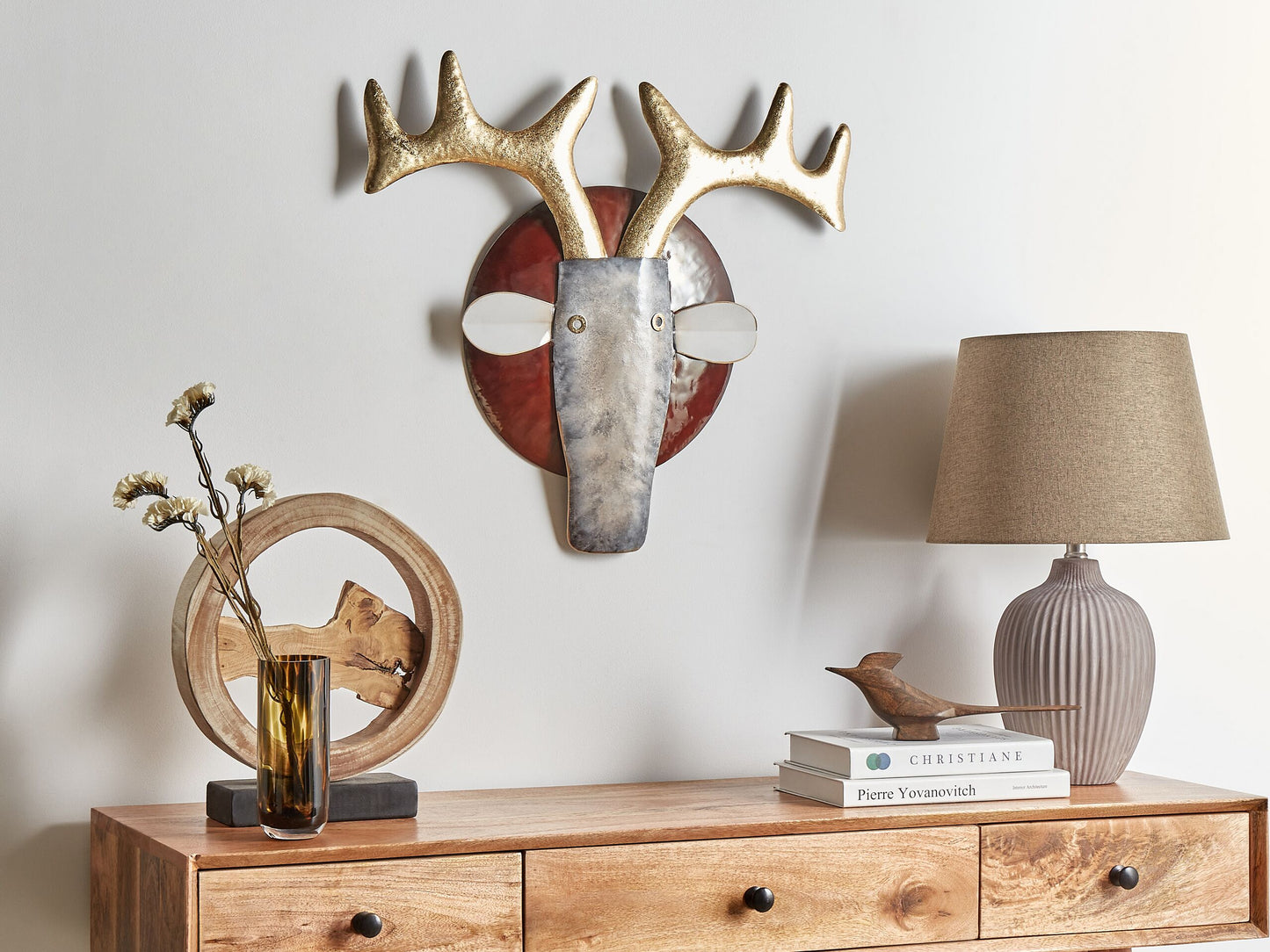 Wandobjekt Stier FLUORINE Metall 54 cm Bunt