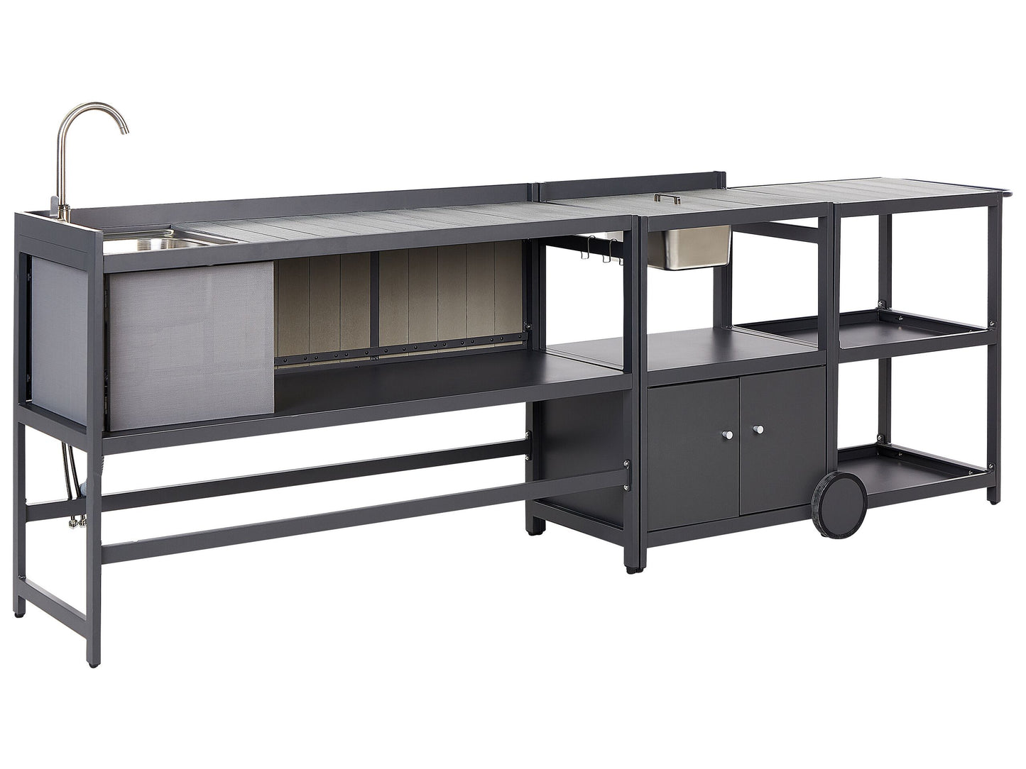 Outdoor-Küche mit Spüle ORTISEI Metall Graphitgrau