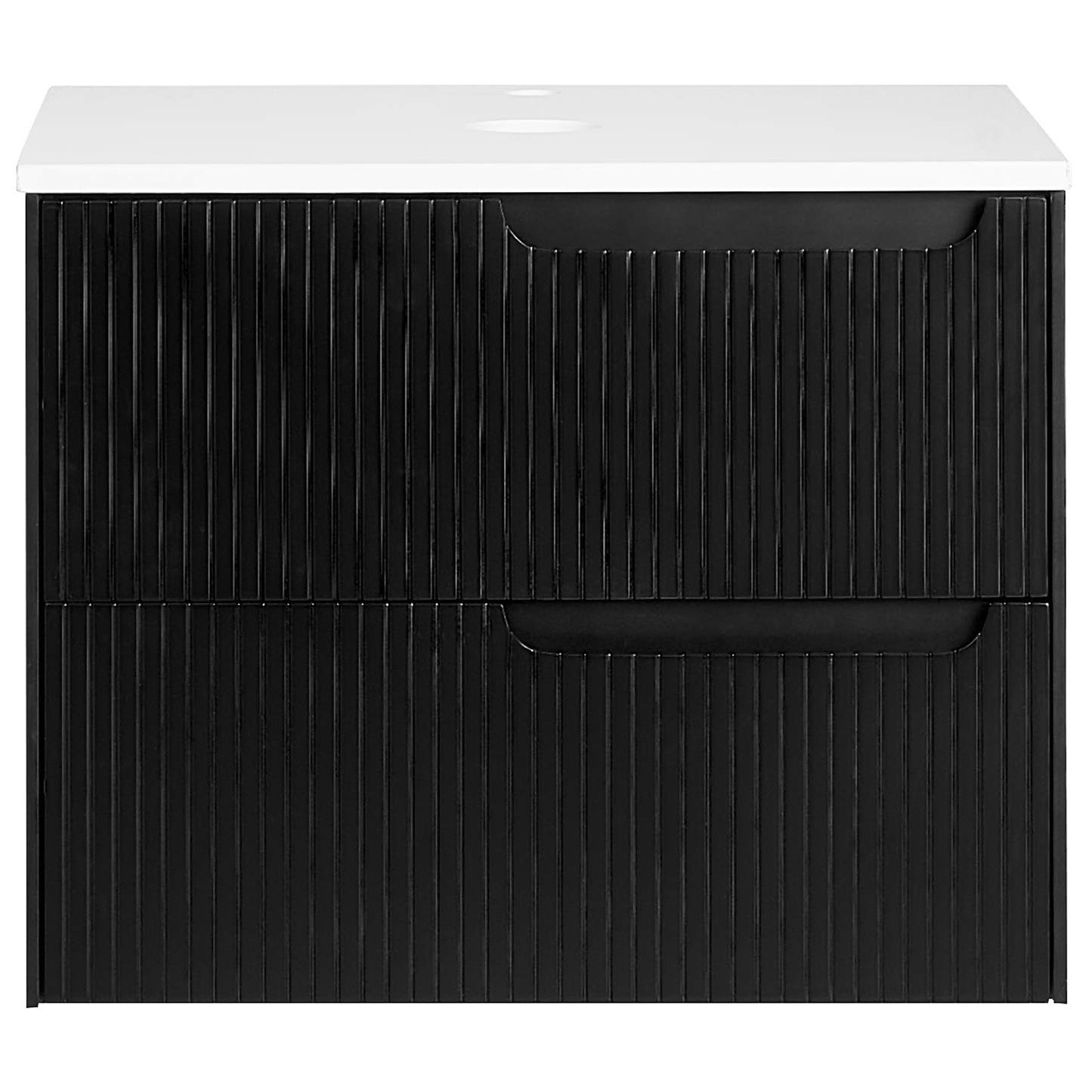 Wandmontierter Waschtischunterschrank QUINTELA 60 cm 52 cm 48 cm Schwarz