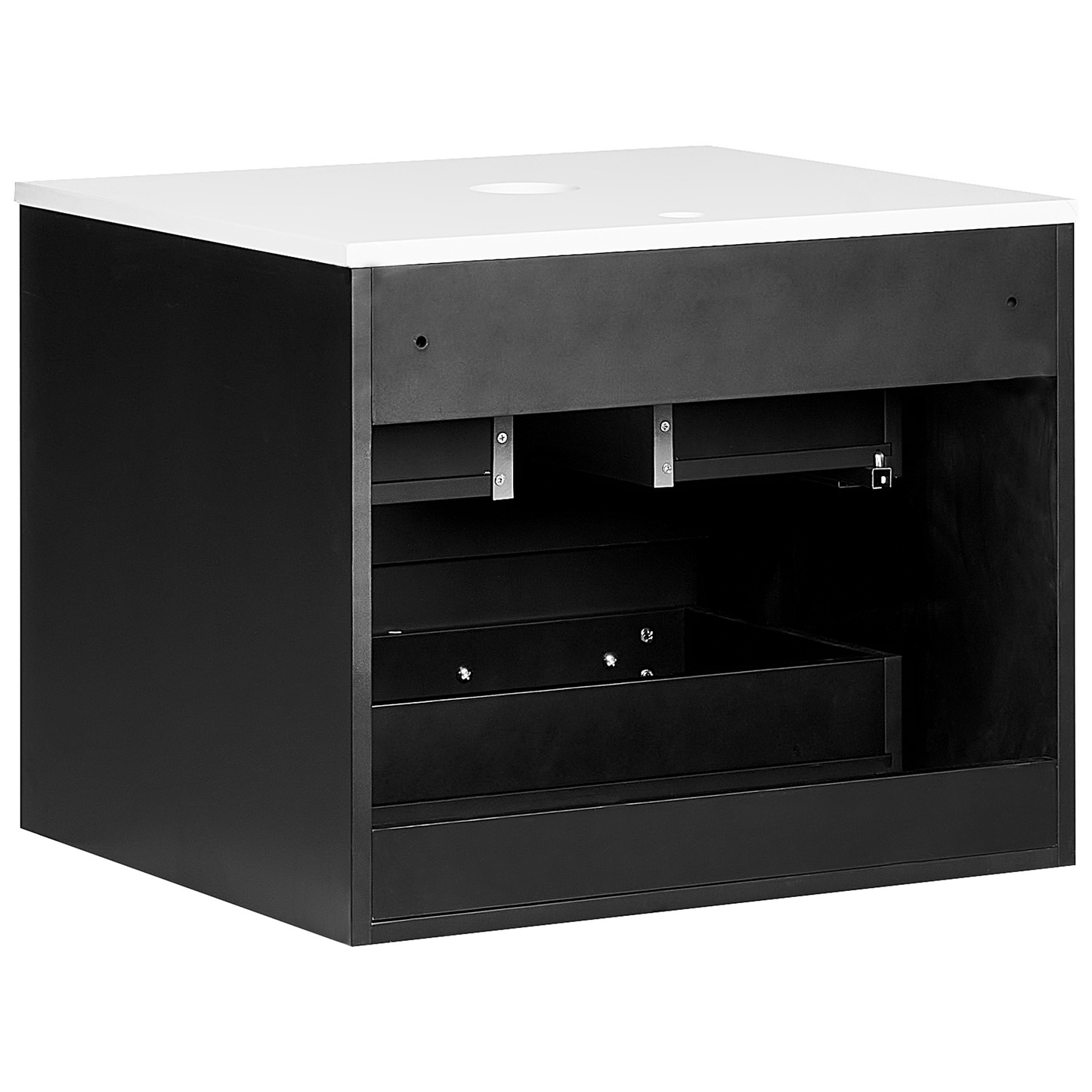 Wandmontierter Waschtischunterschrank QUINTELA 60 cm 52 cm 48 cm Schwarz