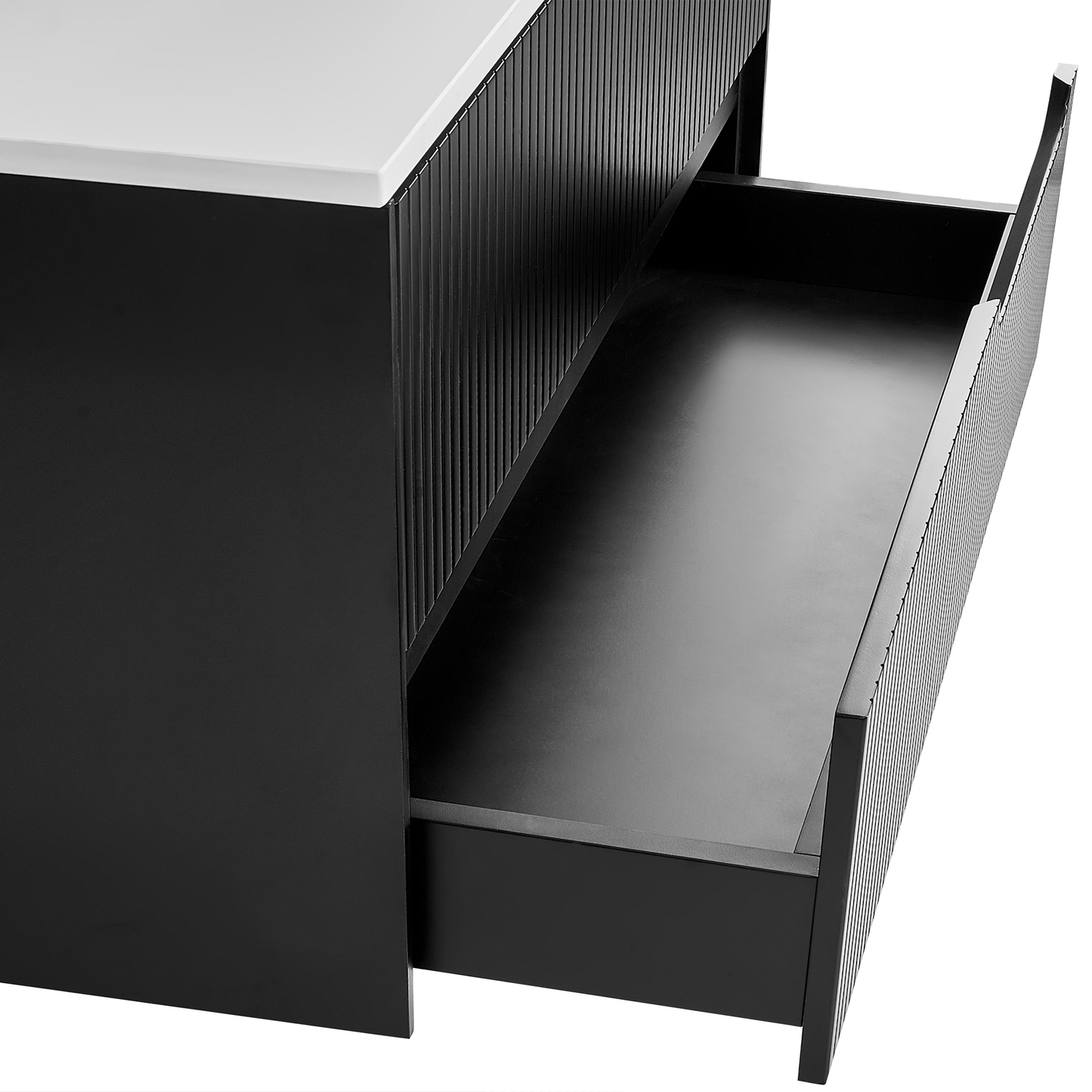 Wandmontierter Waschtischunterschrank QUINTELA 60 cm 52 cm 48 cm Schwarz