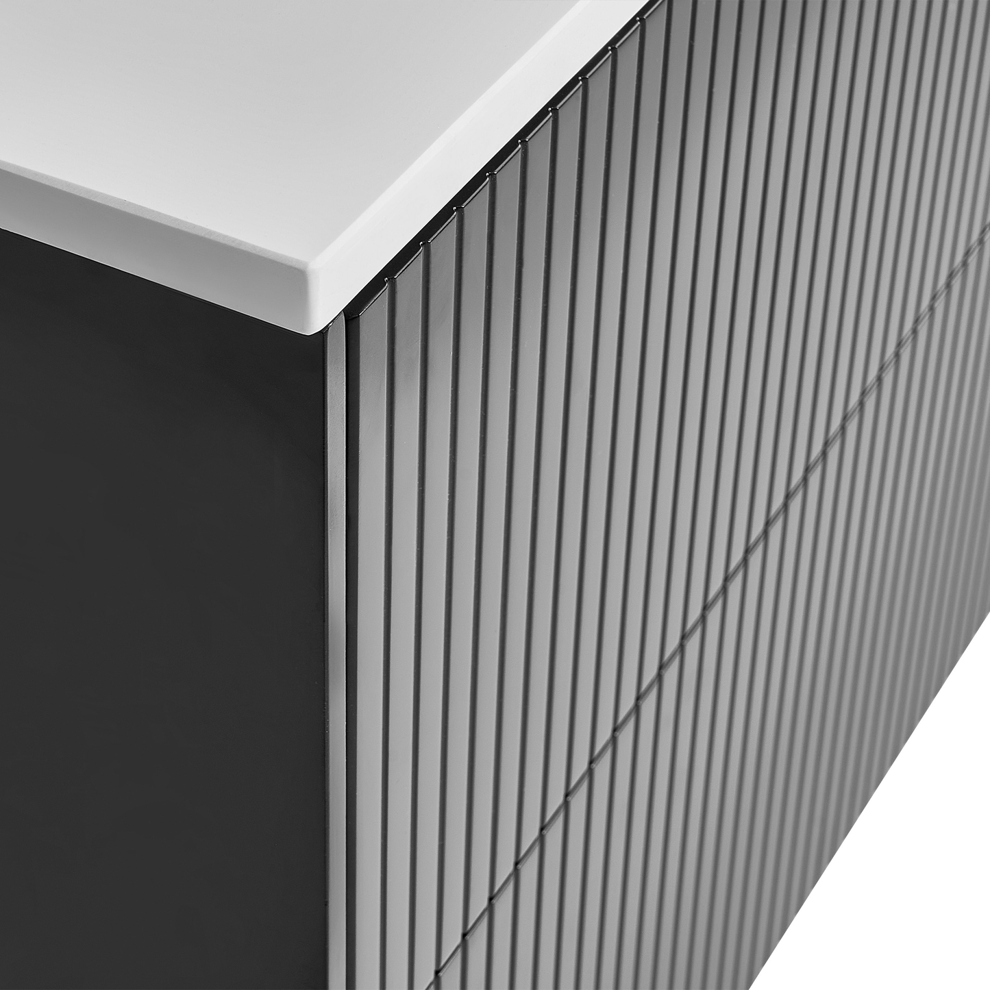 Wandmontierter Waschtischunterschrank QUINTELA 60 cm 52 cm 48 cm Schwarz