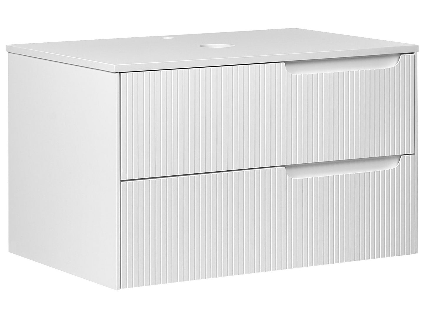 Wandmontierter Waschtischunterschrank QUINTELA 80 cm 52 cm 48 cm Weiss