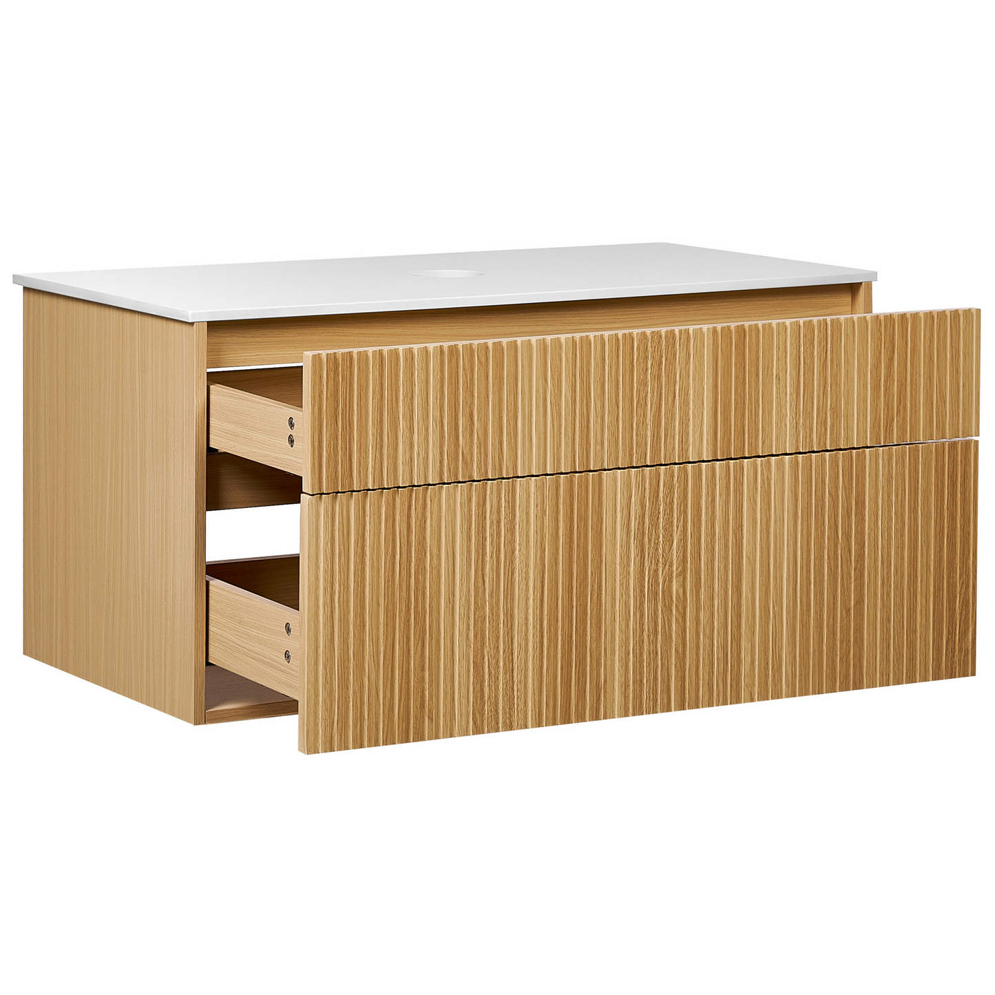 Wandmontierter Waschtischunterschrank BEXTI 100 cm 52 cm 50 cm Hellbraun