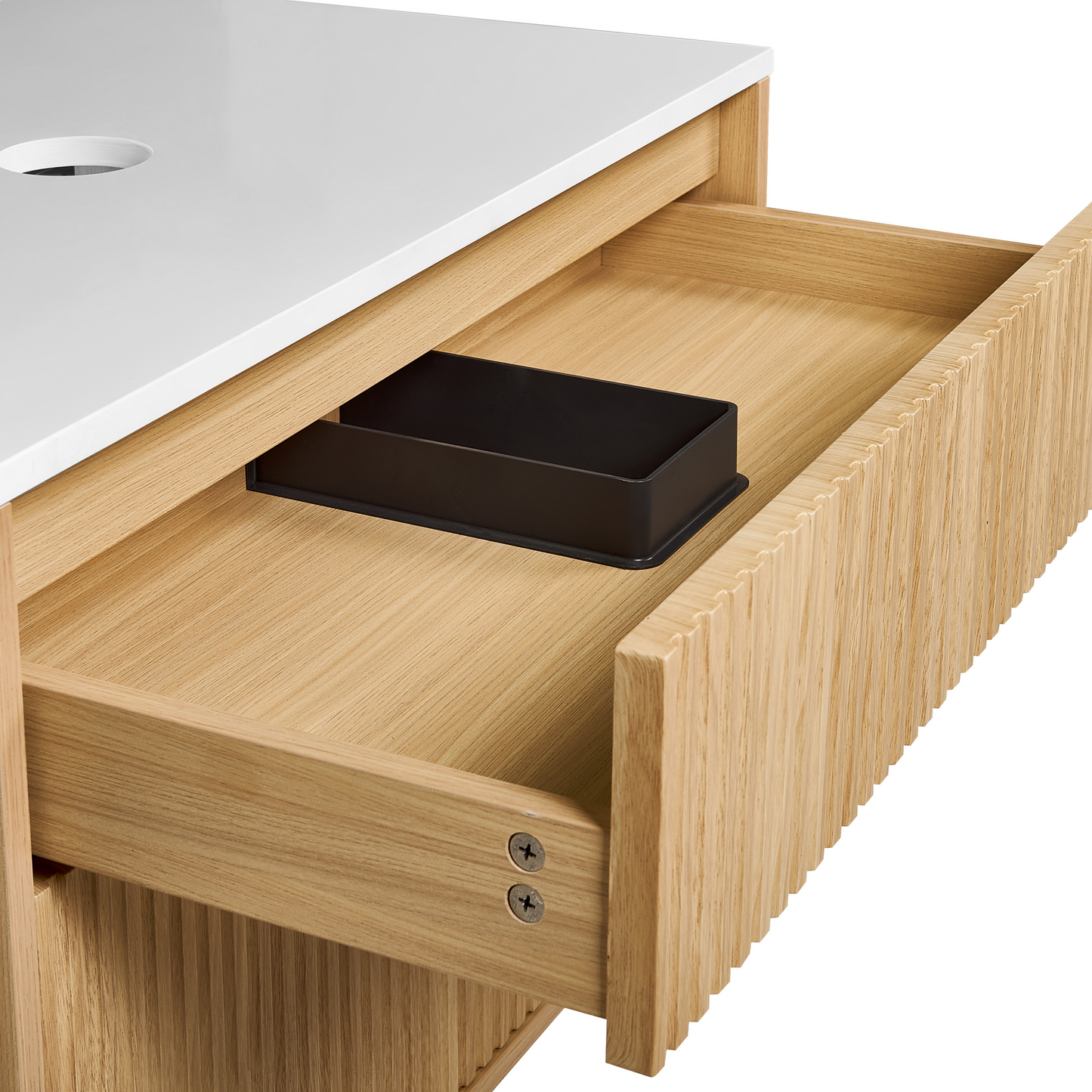Wandmontierter Waschtischunterschrank BEXTI 100 cm 52 cm 50 cm Hellbraun