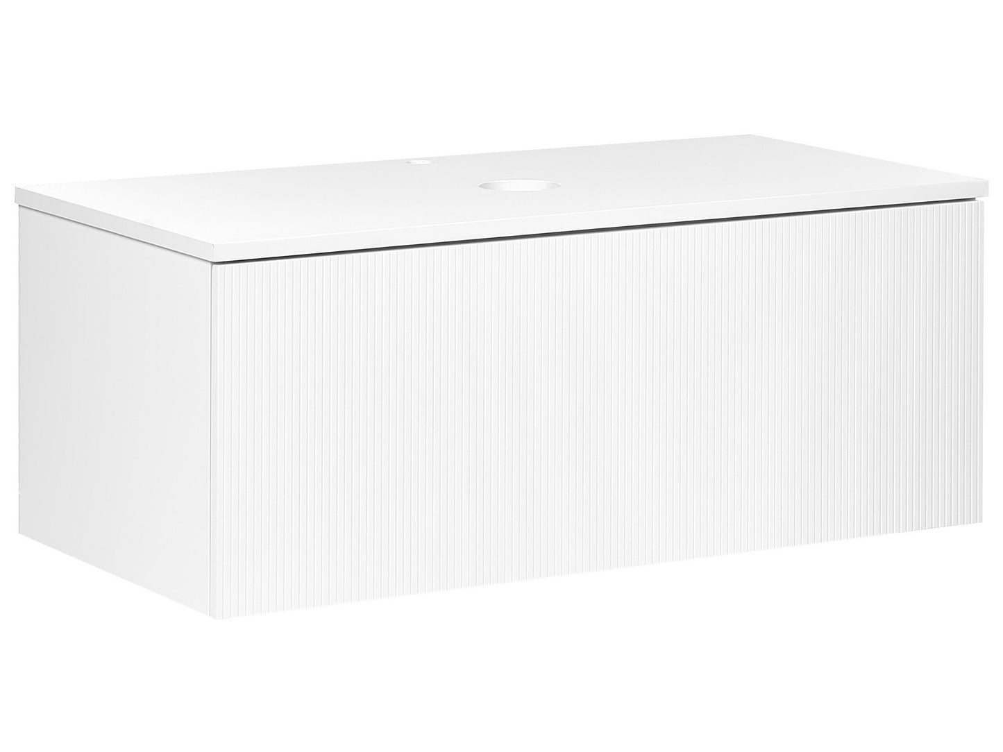 Wandmontierter Waschtischunterschrank ALZIRA 100 cm 52 cm 40 cm Weiss