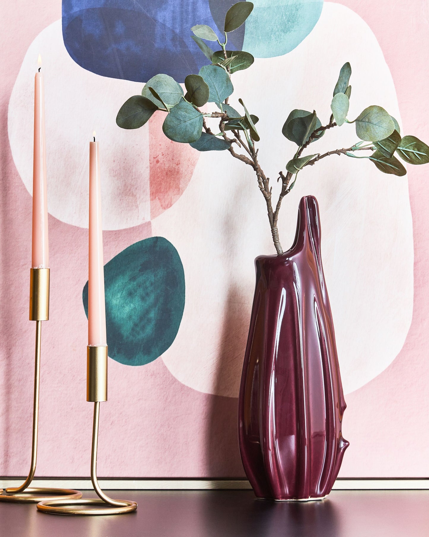 Blumenvase SHADS Steinzeug 36 cm Purpur