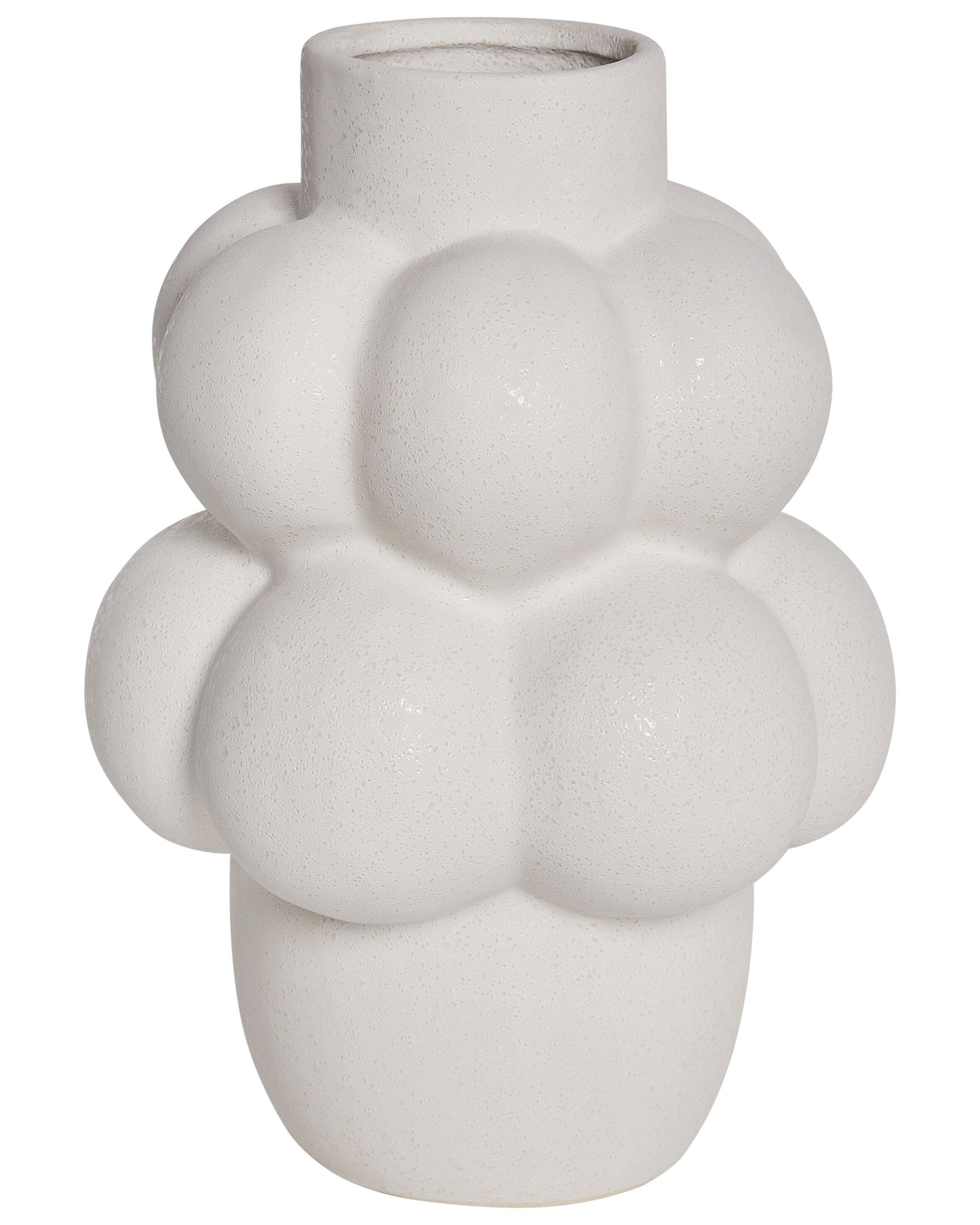 Blumenvase VIMBA Steinzeug 32 cm Cremeweiss
