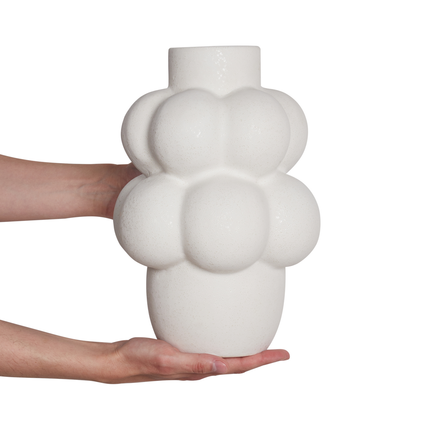 Blumenvase VIMBA Steinzeug 32 cm Cremeweiss