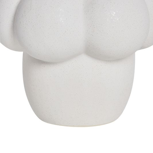 Blumenvase VIMBA Steinzeug 32 cm Cremeweiss