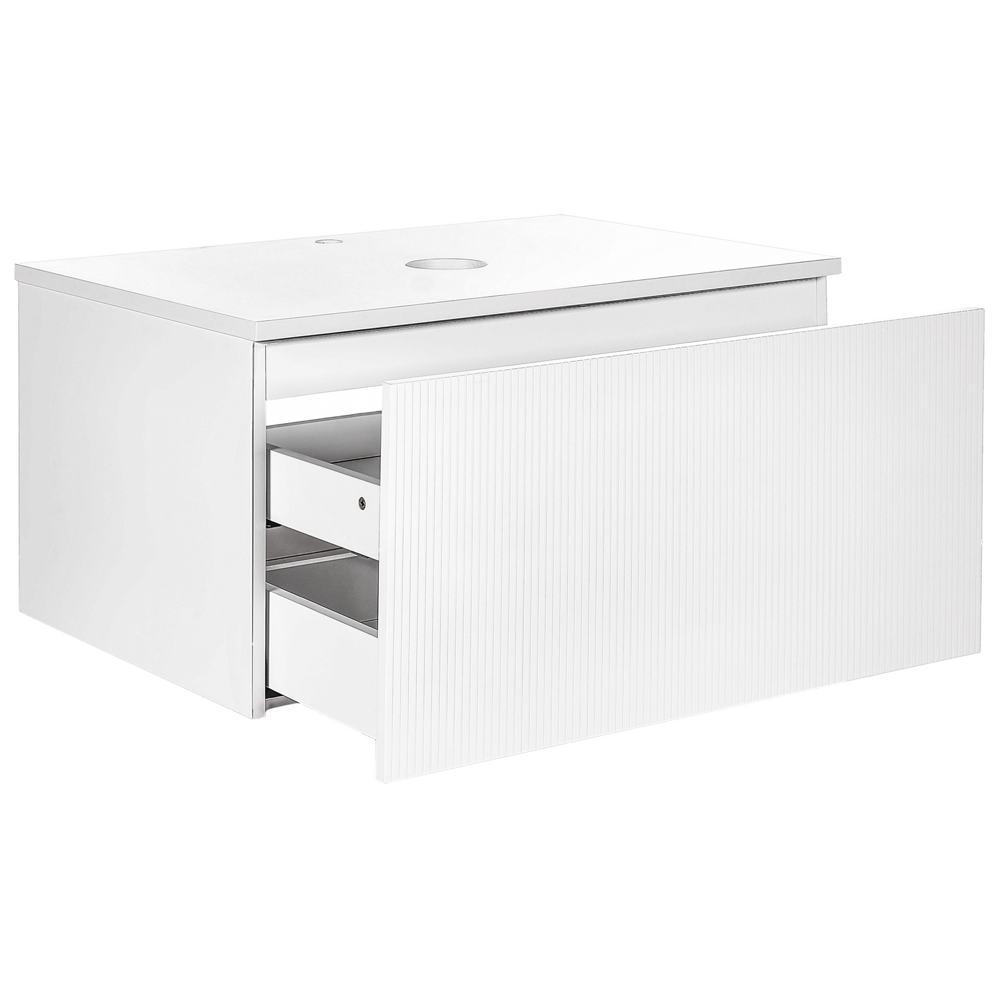 Wandmontierter Waschtischunterschrank ALZIRA 80 cm 52 cm 40 cm Weiss