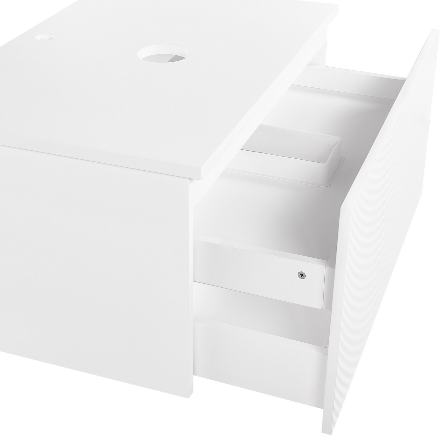 Wandmontierter Waschtischunterschrank ALZIRA 80 cm 52 cm 40 cm Weiss