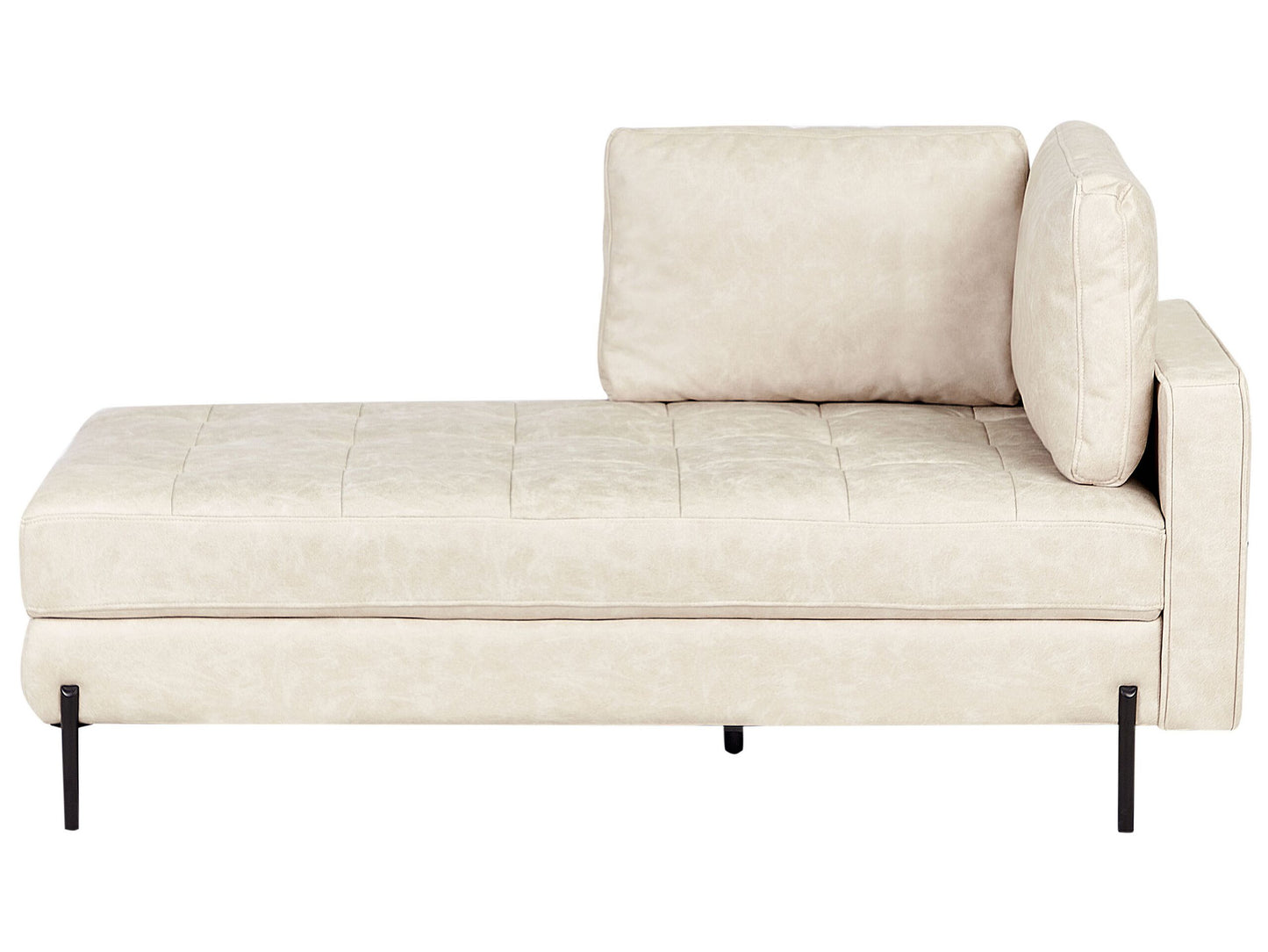 Chaiselounge Kunstleder hellbeige rechtsseitig REBAIS