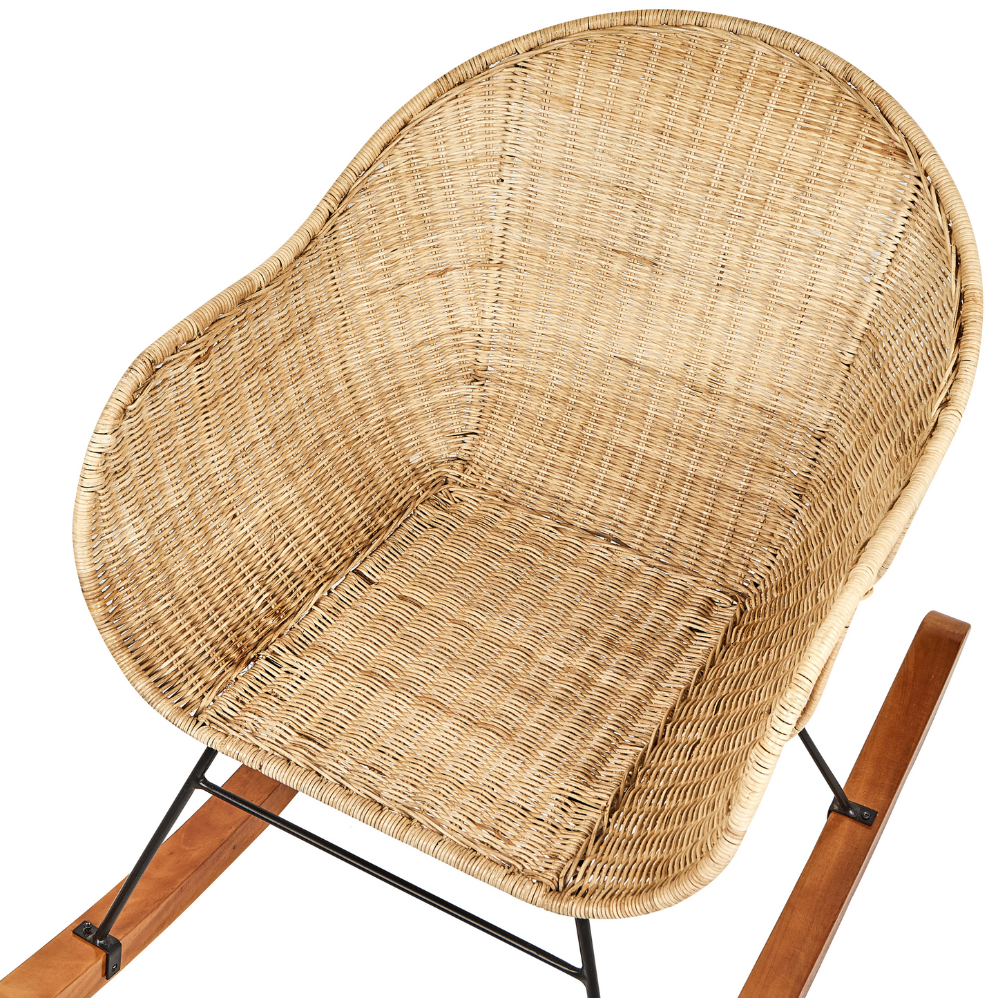 Schaukelstühle 2er Set LAVINIO Rattan Naturfarben