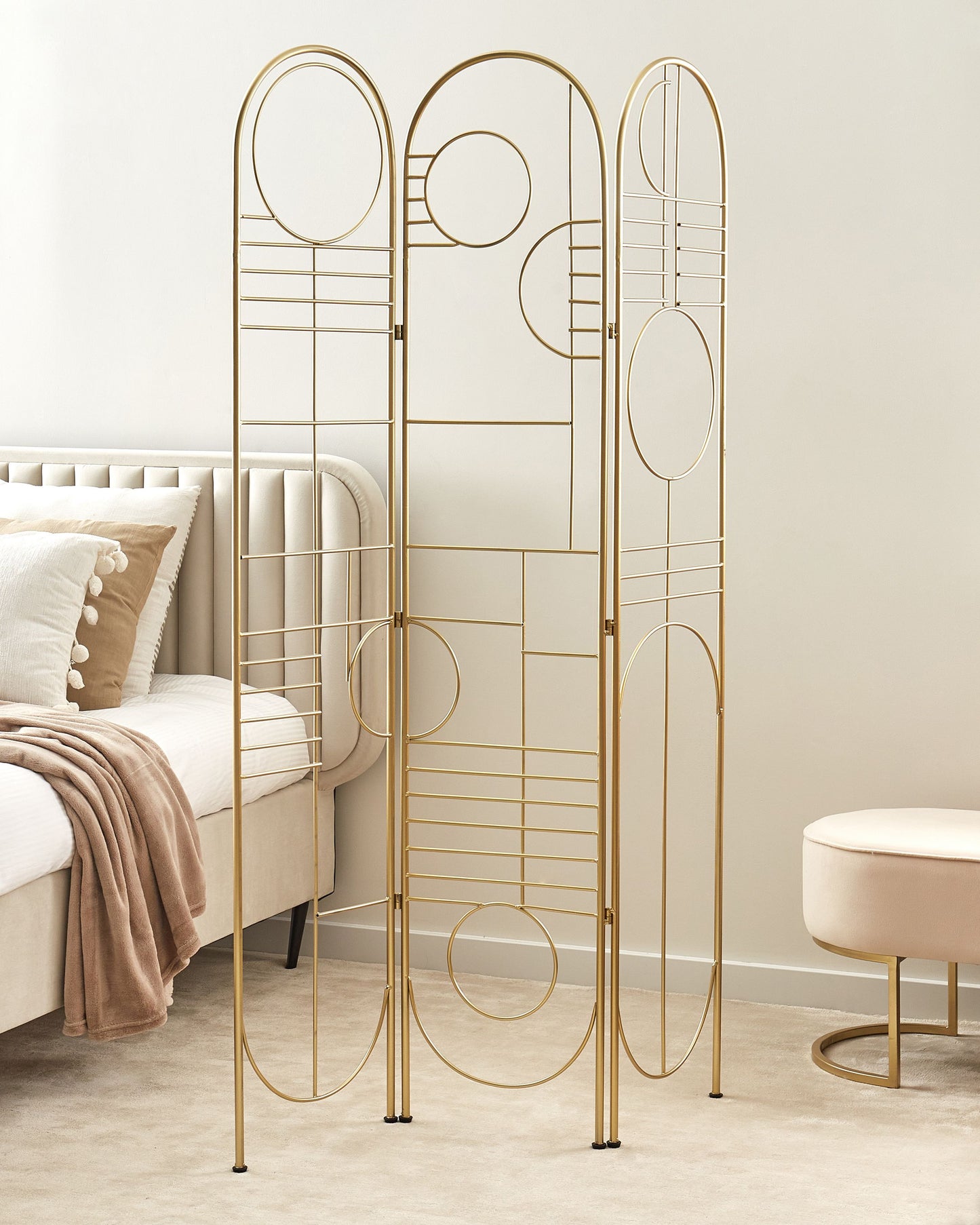 Raumteiler 3-teilig TURANIA Gold 100 cm 170 cm