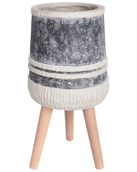 Blumentopf mit Beinen ARISAEMA Keramik 27 cm Grau