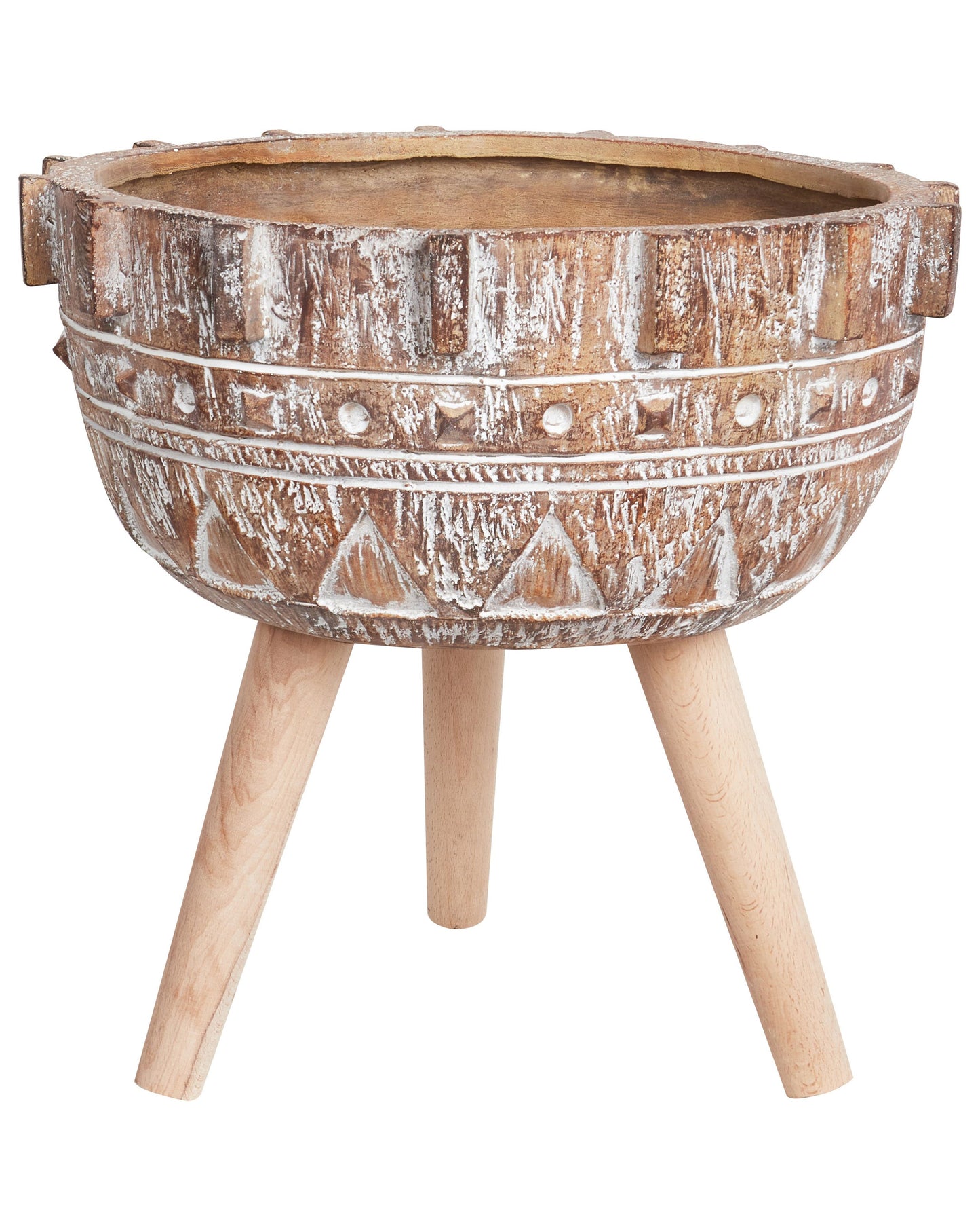 Blumentopf mit Beinen ASPLENIUM Keramik 37 cm Hellbraun