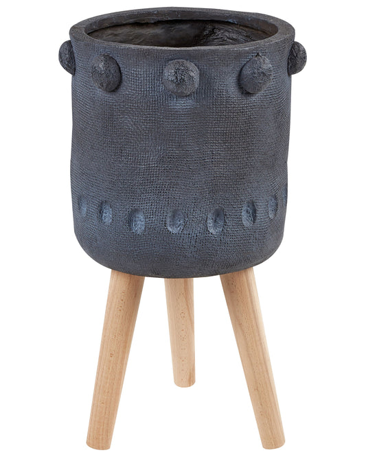Blumentopf mit Beinen BRUNNERA Keramik 24 cm Graphitgrau