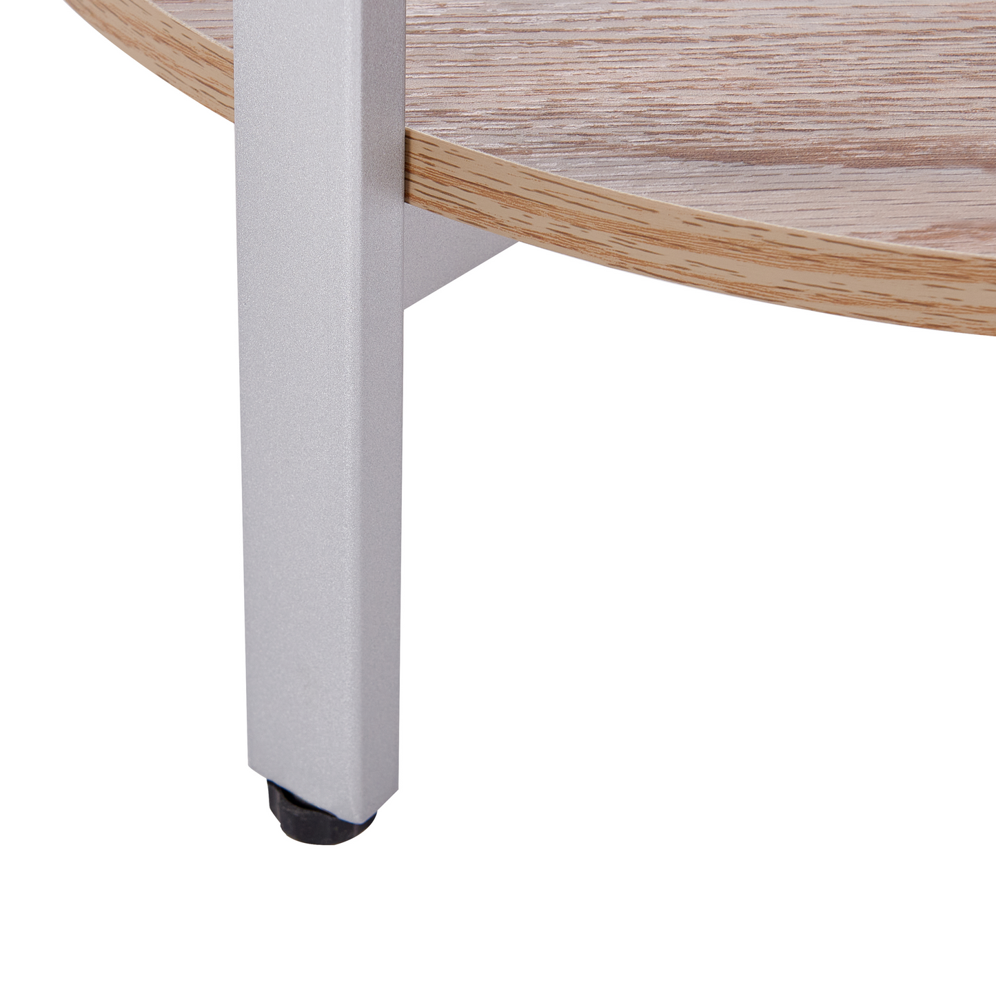 Beistelltisch Glas / Metall heller Holzfarbton / silber LOVELL