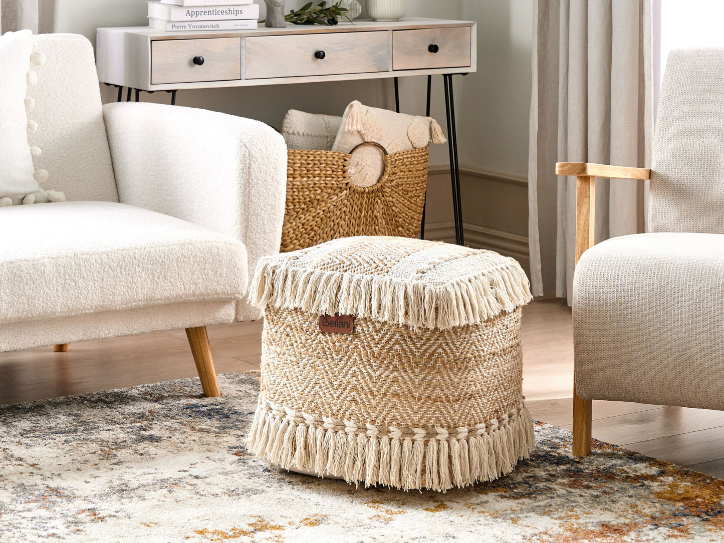Pouf Jute beige 40 x 40 cm ALUPOLA