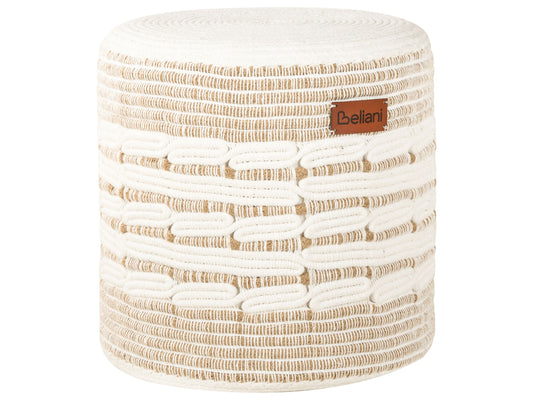 Pouf Jute weiss / beige ⌀ 40 cm ABTIN