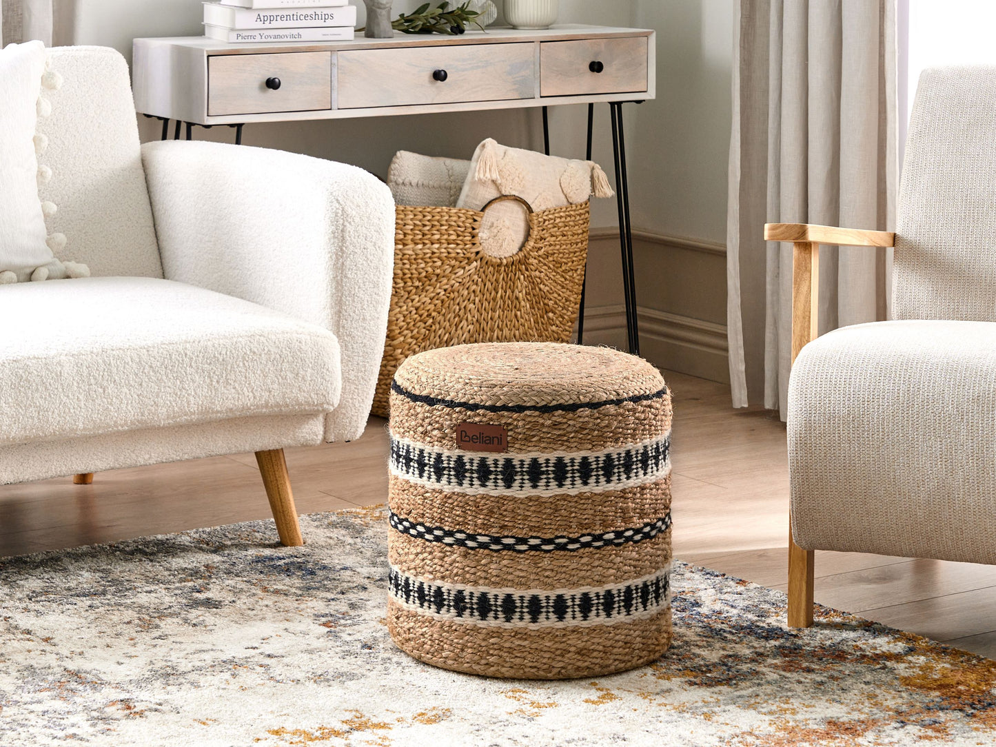 Pouf Jute beige ⌀ 40 cm SADAYA