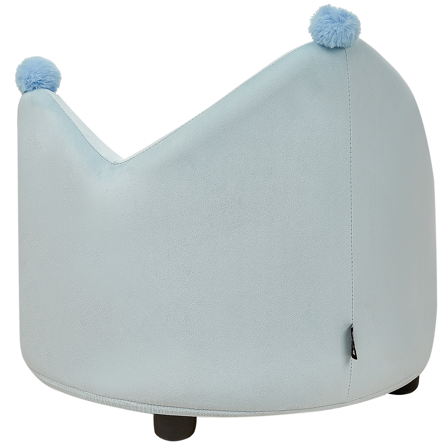 Kindersessel Samtstoff hellblau Kronenform VEGA