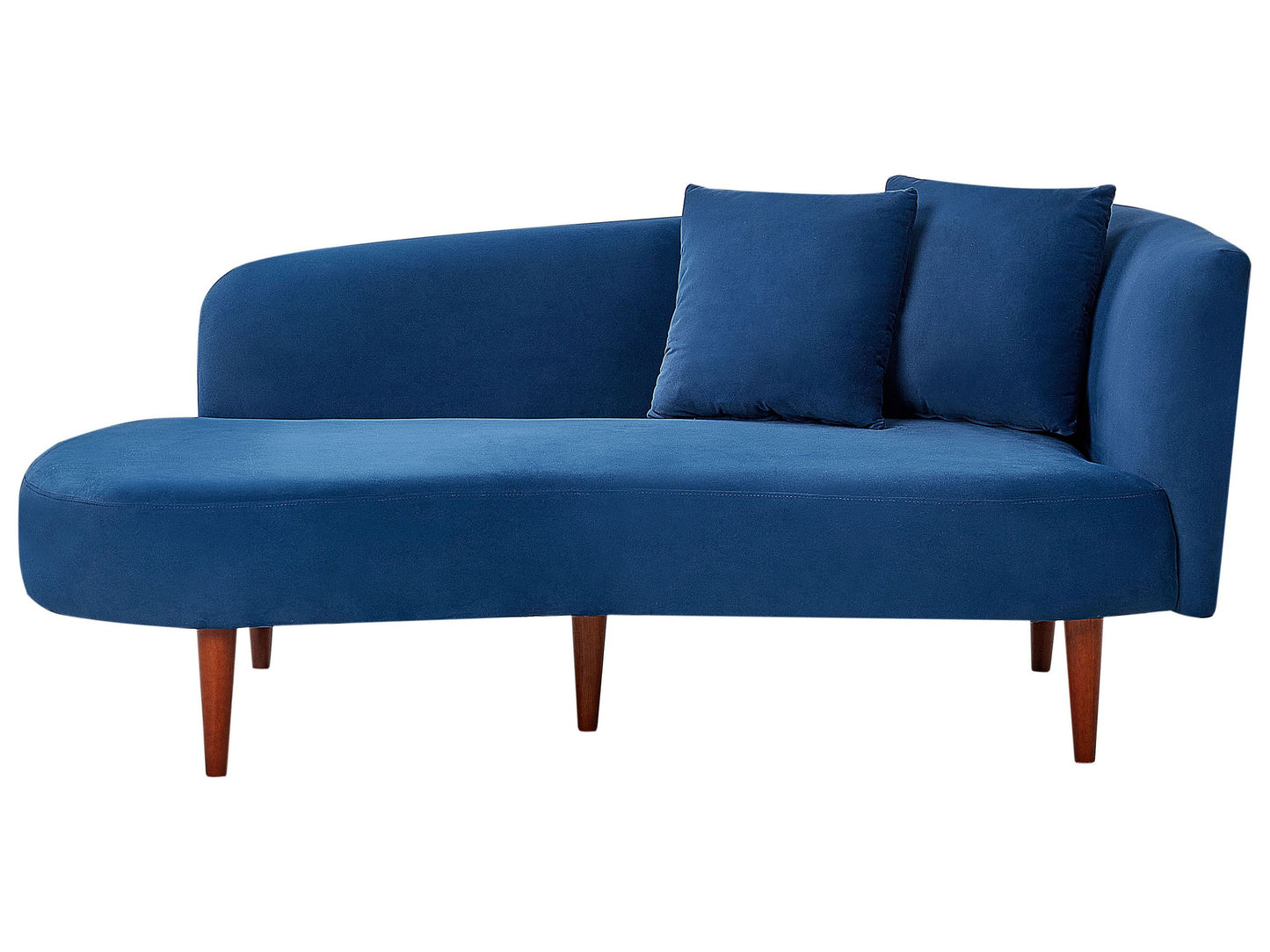 Chaiselongue Samtstoff blau rechtsseitig CHAUMONT