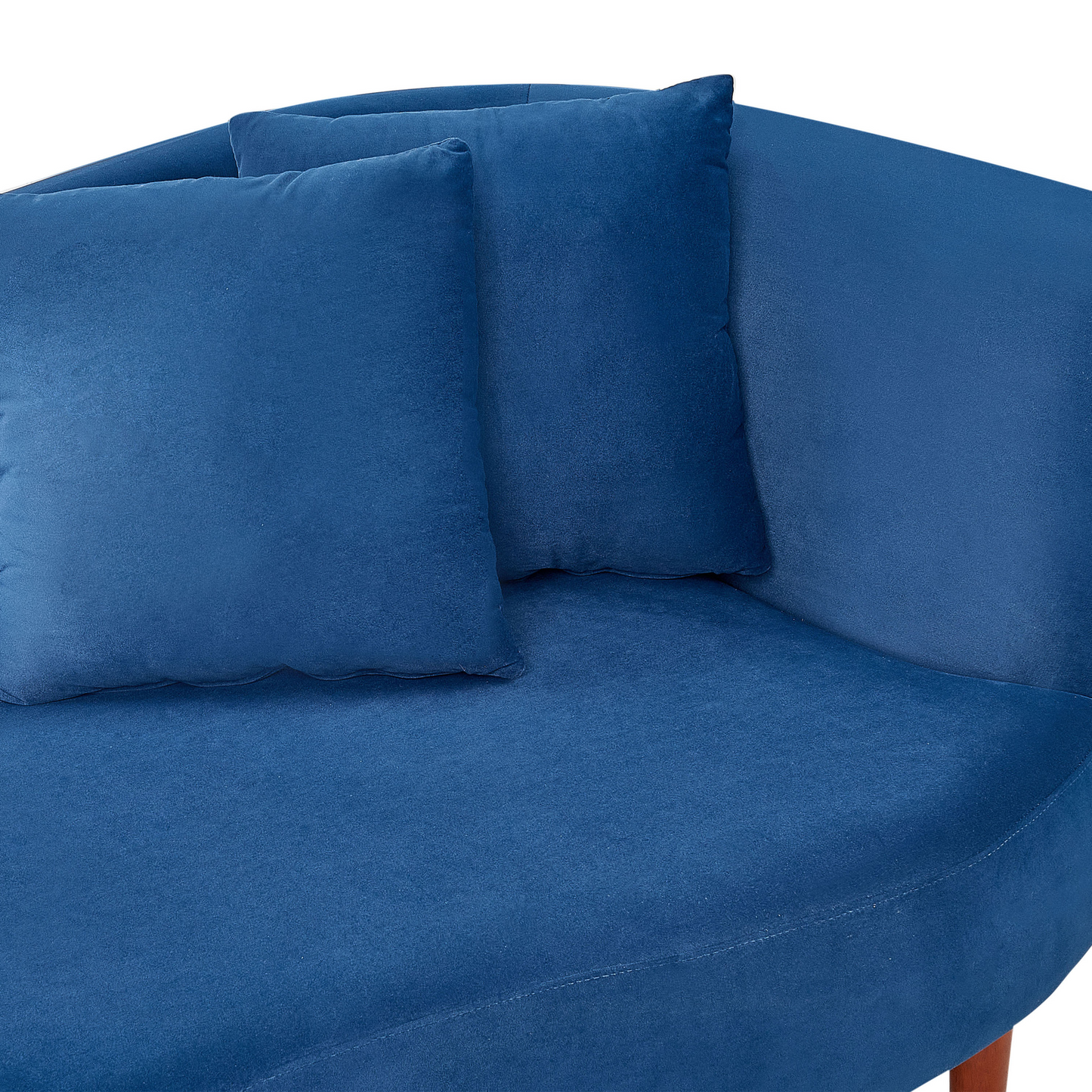 Chaiselongue Samtstoff blau rechtsseitig CHAUMONT