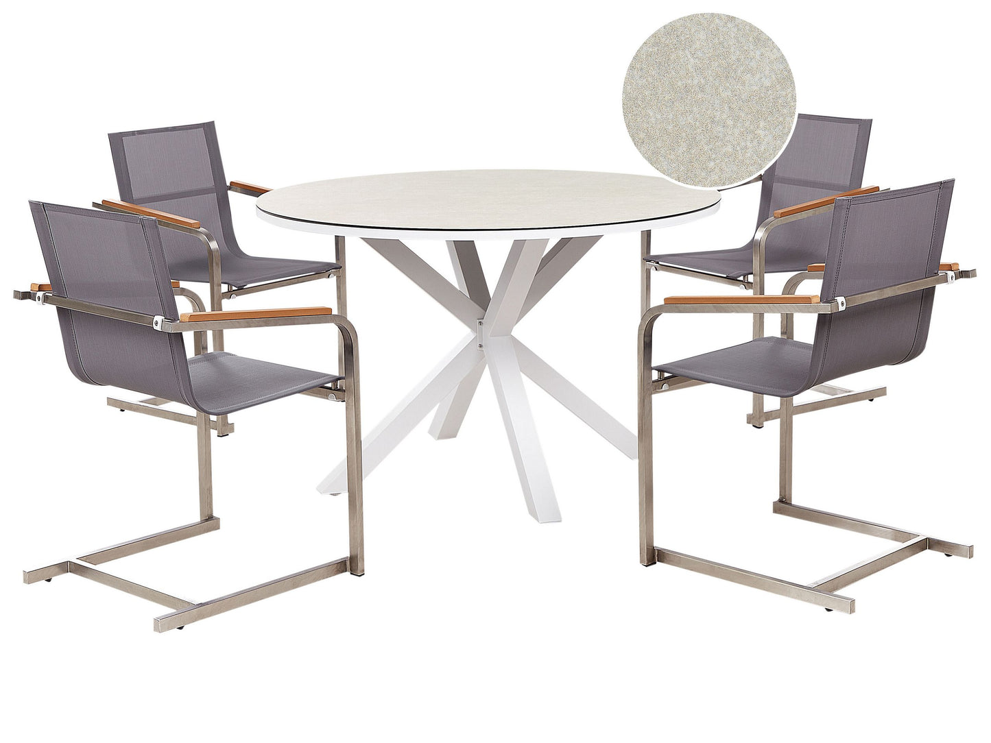 Gartenmöbel Set 4-Sitzer MALETTO/COSOLETO Metall Taupe