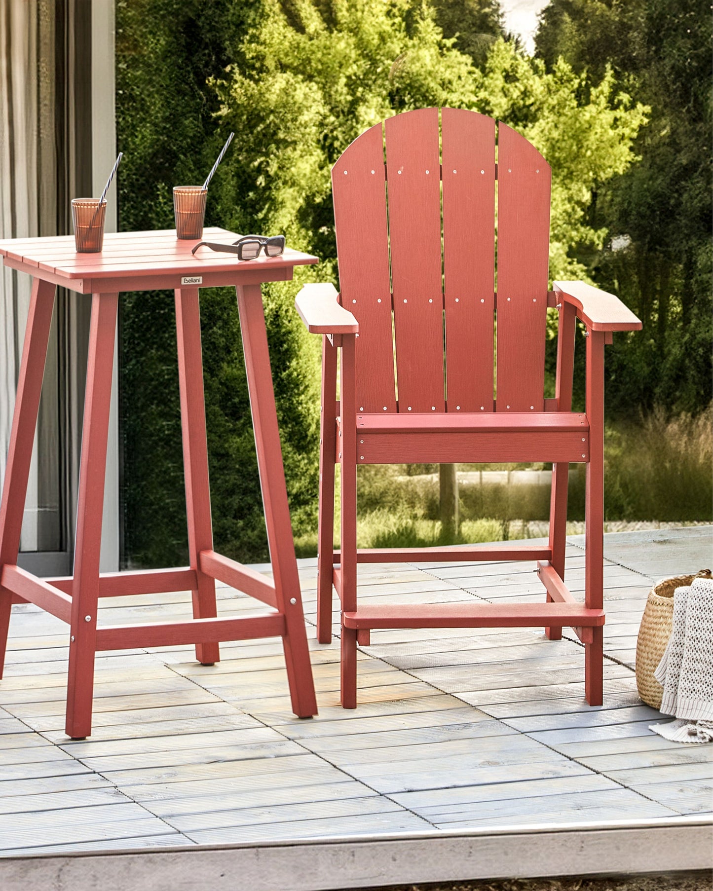 Garten-Barstuhl ADIRONDACK Kunststoff Rot