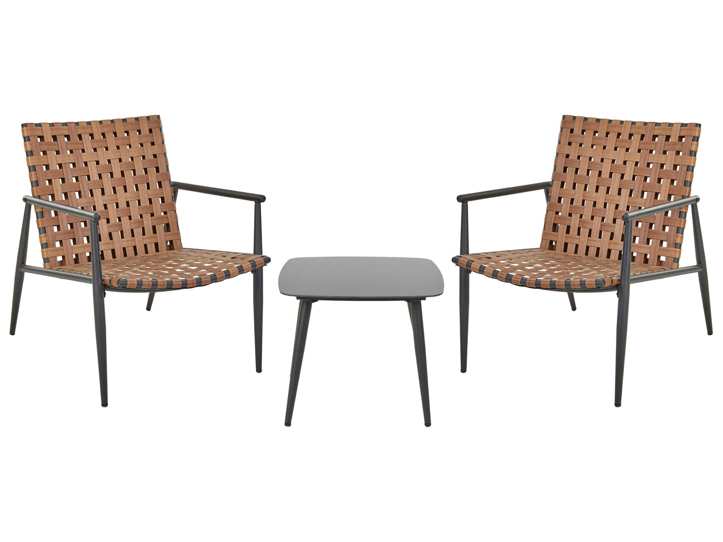 Bistro Set ZIRIA Polyrattan Braun