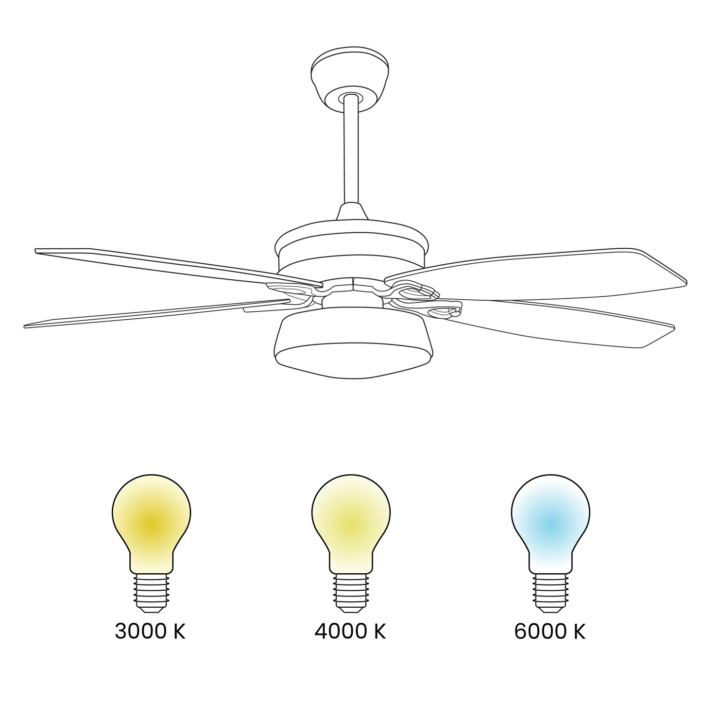 Deckenventilator mit Licht LOGAN mit Fernbedienung Weiss