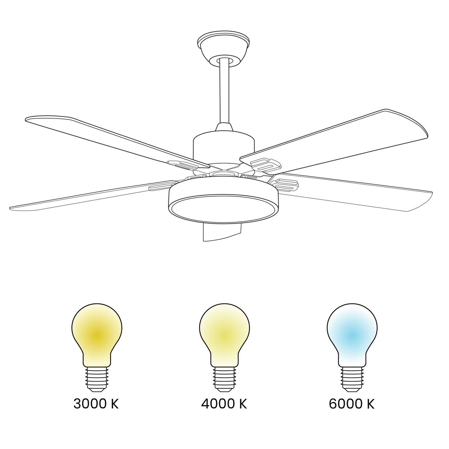 Deckenventilator mit Licht HOBBLE mit Fernbedienung Hellgrau