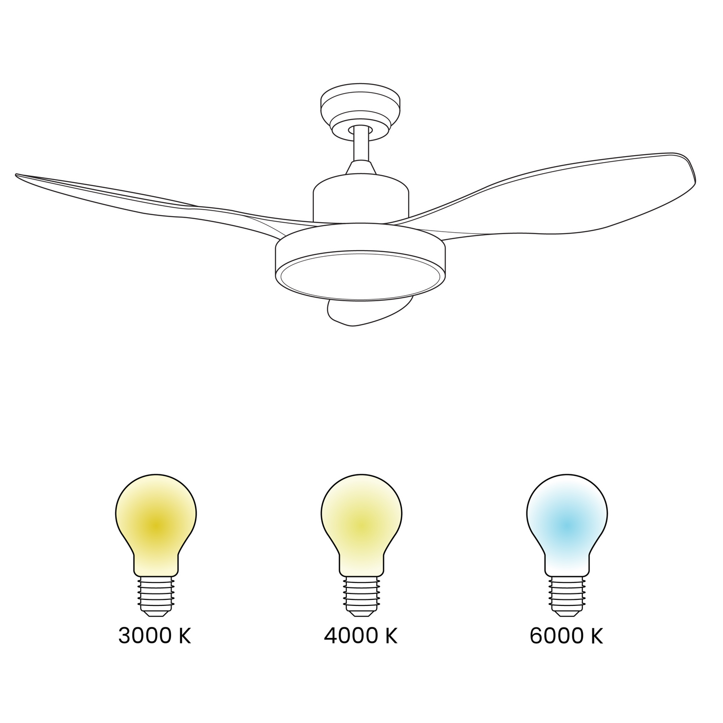 Deckenventilator mit Licht BANDERAS mit Fernbedienung Silber