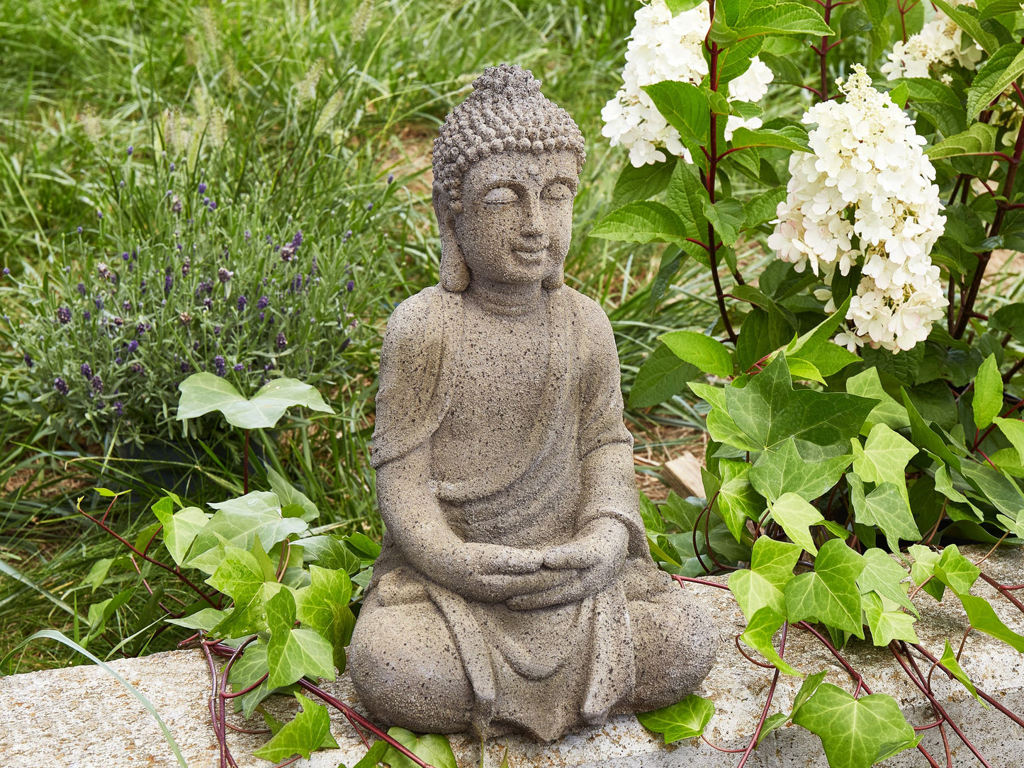 Dekofigur Buddha grau 41 cm VALLOIRE
