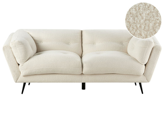 3-Sitzer Sofa Bouclé weiss LENVIK