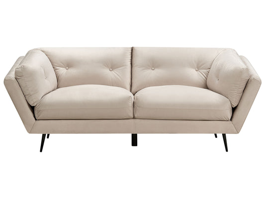 3-Sitzer Sofa Samtstoff beige LENVIK