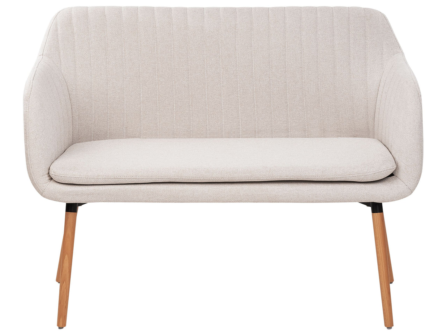 2-Sitzer Küchensofa Stoff hellbeige / heller Holzfarbton TABY