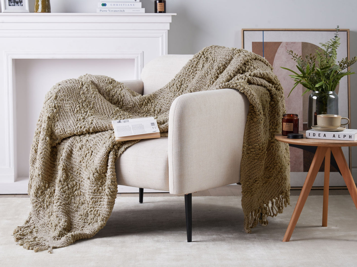 Kuscheldecke VELLA Baumwolle 150 x 200 cm Taupe