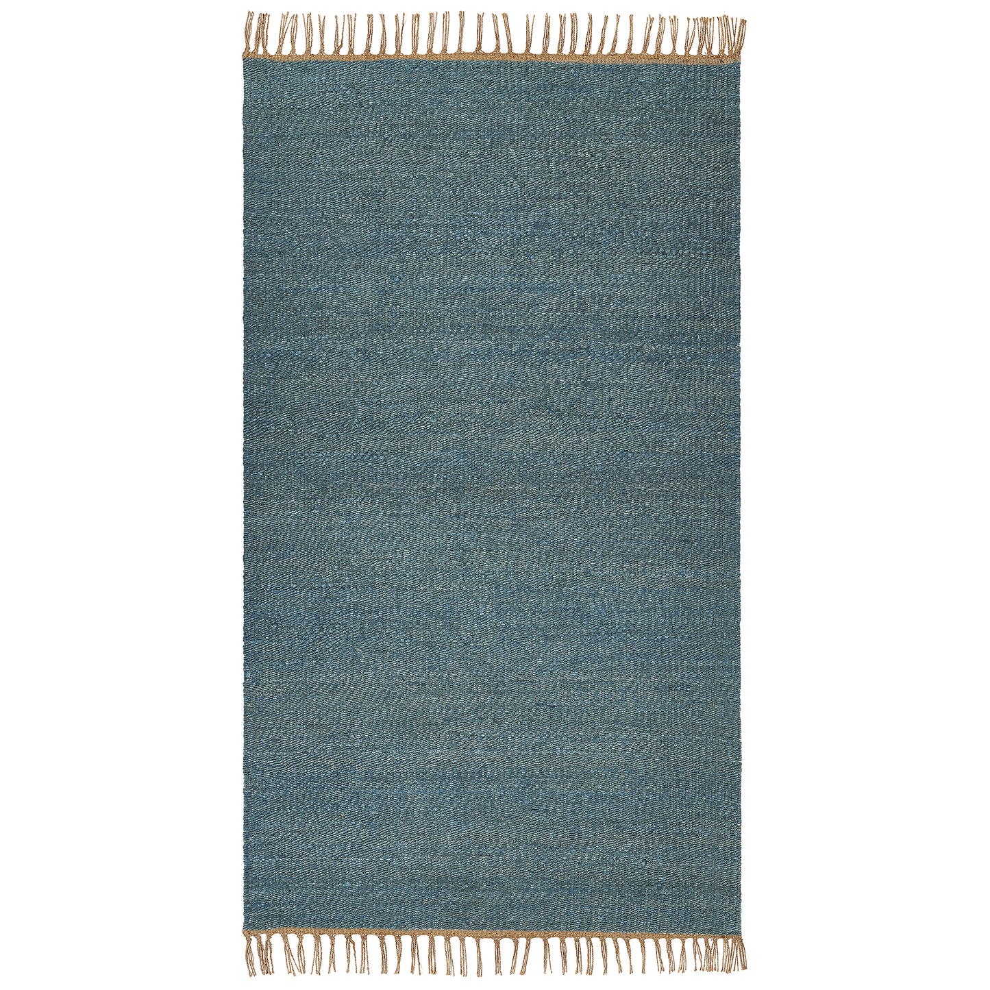 Teppich Jute blau 80 x 150 cm Kurzflor zweiseitig LUNIA