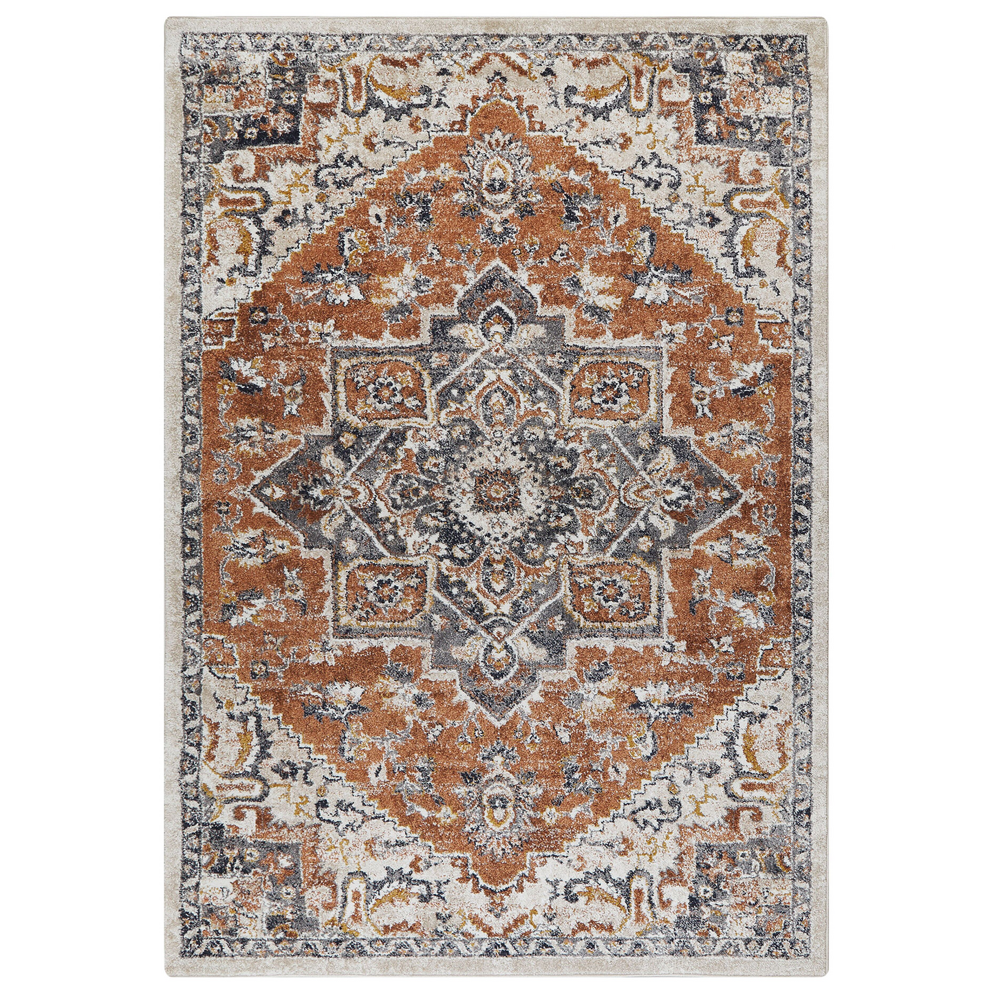 Teppich mehrfarbig 160 x 230 cm orientalisches Muster Kurzflor METSAMOR