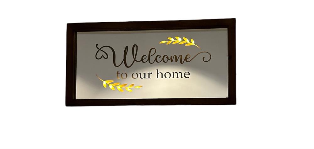 LED Spiegel mit Schriftzug Welcome
B40 x H20cm mit 10 LED