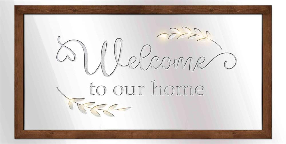 LED Spiegel mit Schriftzug Welcome
B40 x H20cm mit 10 LED