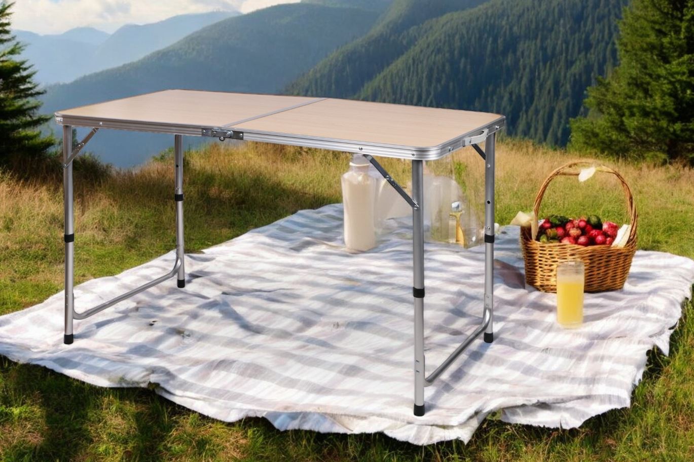 Campingtisch faltbar Farbe: hellbraun L:120cm B:60cm H:70cm