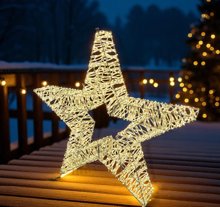 LED Stern Outdoor Metall mit 2000 LED Farbe: Silber D: 120cm - T:16cm