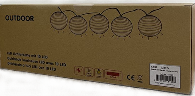 LED Lichterkette Outdoor weiss
Nylon Ball
D7cm mit 10 LED L: 135cm