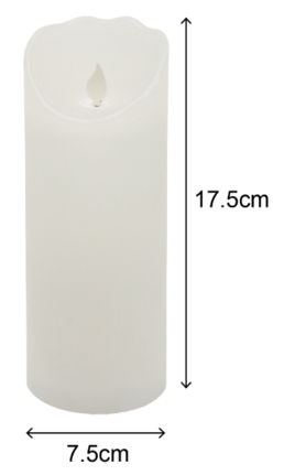 Bougie en cire LED rechargeable
 avec câble USB blanc
 P7,5cm H17,5cm