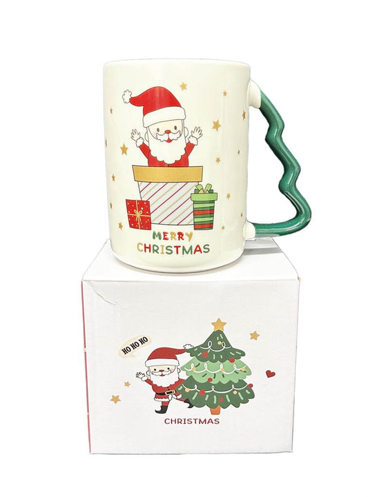 Xmas Tasse weiss mit Weihnachtsbaumhenkel H10cm
