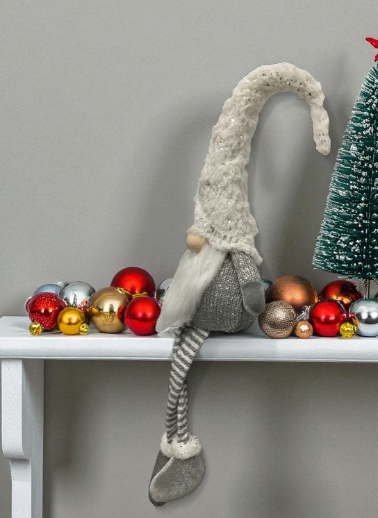 Deko Wichtel Santa Kantenhocker L:8cm x B: 20cm x H:84cm Farbe: weiss / grau